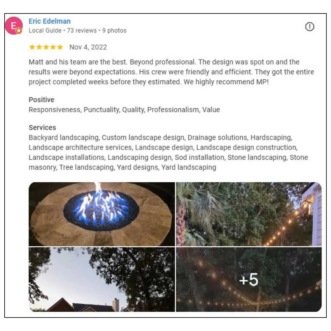 Landscape design and build customer review