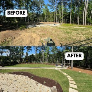 Before and after image of Landscape design services