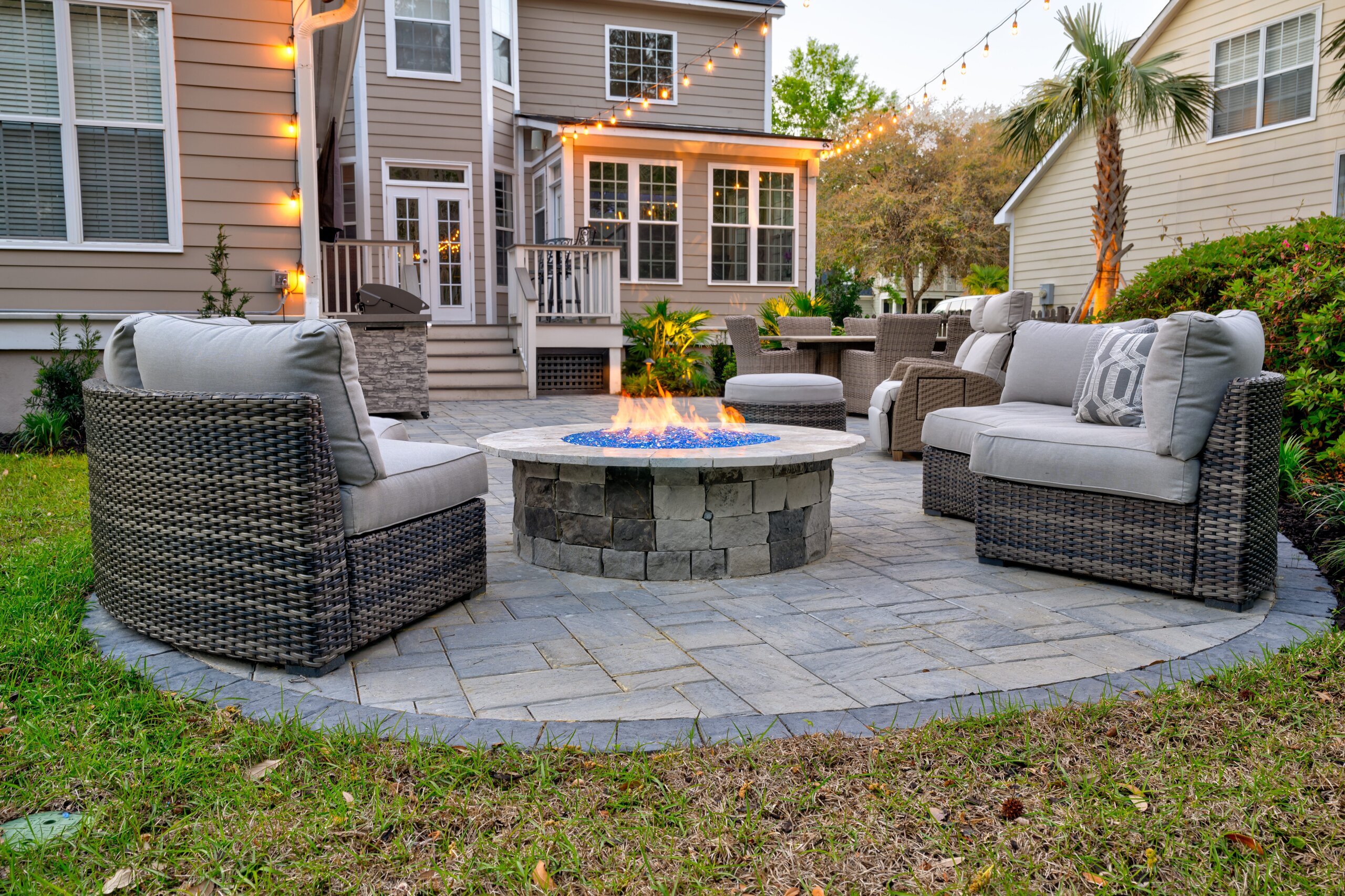Custom hardscape patio and outdoor living space design and build in Mount Pleasant SC